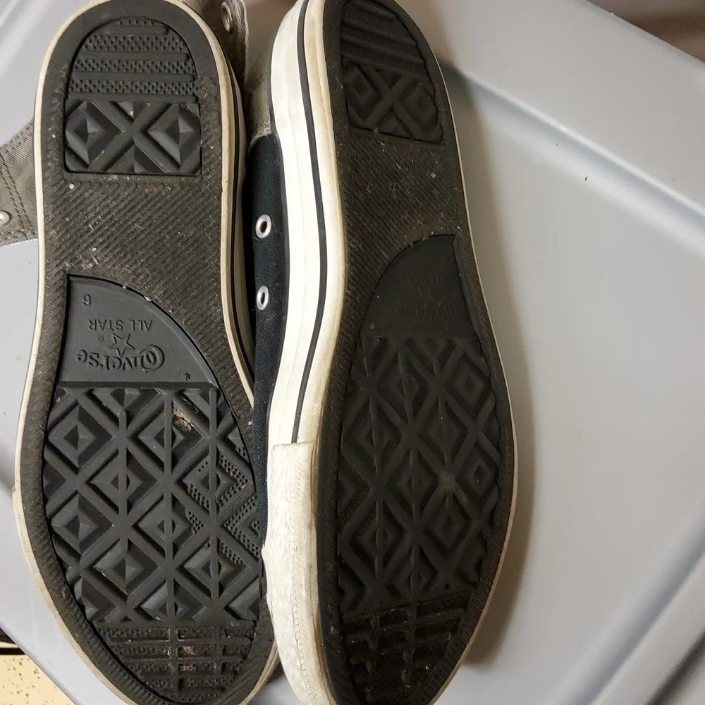 converse accessibility no tie high top shoes junior size 6 black and g